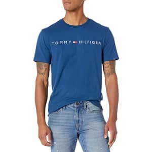 Tommy Hilfiger Men's Essential Flag Logo T-Shirt, Blue Jean, XXL for $14