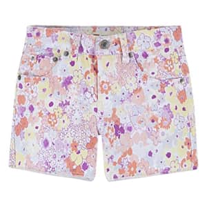 Levi's Girls' Girlfriend Fit Denim Shorty Shorts, Floral Blooms, 12 for $13