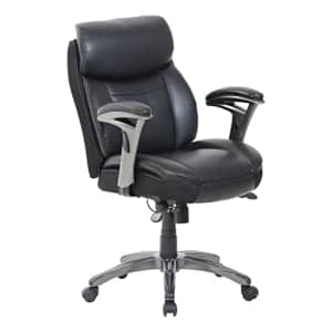 Serta Smart Layers Siena Bonded Leather Mid-Back Manager's Chair, Black for $280