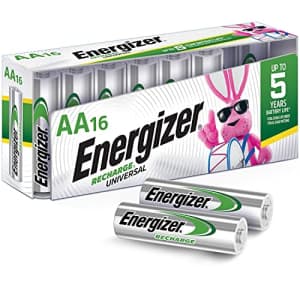 Energizer Rechargeable AA Batteries, NiMH, 2000 mAh, Pre-Charged, 16 count (Recharge Universal) for $48