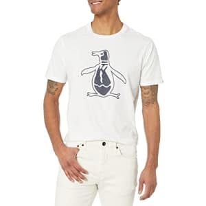Original Penguin Men's Large Pete Graphic Short Sleeve Tee Shirt, Bright White, Small for $22