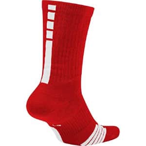 Nike Elite Basketball Crew Socks Small (Fits Women Size 6-8, Youth Size 3Y-5Y) SX7626-657 Red, White for $27