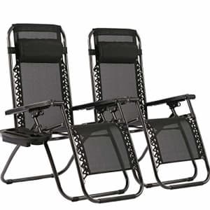 FDW Zero Gravity Chairs Patio Chairs Lawn Lounge Chair Patio Set of 2 with Pillow and Cup Holder Patio for $60 FDW Zero Gravity Chairs Patio Chairs Lawn Lounge Chair Patio Set of 2 with Pillow and Cup Holder Patio for $60