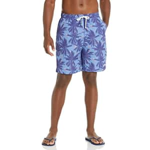 LRG Men's Logo Casual Drawstring Waist Shorts with Pockets, Light Blue/Palm, Small for $16