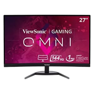 ViewSonic VX2768-2KPC-MHD 27 Inch 1440p Curved 144Hz 1ms Gaming Monitor with FreeSync Premium Eye for $180