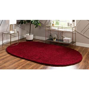 Unique Loom Solo Solid Shag Collection Area Modern Plush Rug Lush & Soft, 3' 3 x 5' 3 Oval, Cherry for $52 Unique Loom Solo Solid Shag Collection Area Modern Plush Rug Lush & Soft, 3' 3 x 5' 3 Oval, Cherry for $52