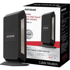 NETGEAR DOCSIS 3.1 Gigabit Cable Modem. Max download speeds of 6.0 Gbps, For XFINITY by Comcast, for $144