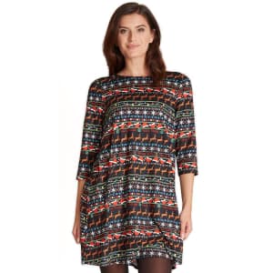 Dress Works Women's Holiday Print Swing Dress for $5 Dress Works Women's Holiday Print Swing Dress for $5