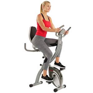 Sunny Health & Fitness Comfort XL Ultra Cushioned Seat Folding Exercise Bike with Device Holder, for $201