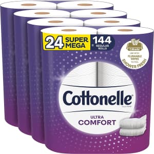 Cottonelle Ultra Comfort Super Mega Toilet Paper Rolls 24-Pack for $25 via Sub & Save