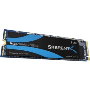 Sabrent 512GB Rocket NVMe PCIe M.2 2280 Internal SSD for $50