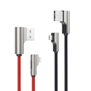 Aukey 90-Degree 1-Meter Lightning Data Cable 2-Pack for $10 Aukey 90-Degree 1-Meter Lightning Data Cable 2-Pack for $10