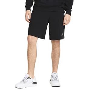 PUMA Men's Essentials+ Rainbow 9" Sweat Shorts, Black, Large for $13