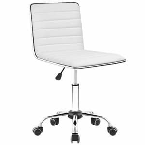 Homall Modern Adjustable Low Back Armless Ribbed Task Chair Office Chair Desk Chair, Vanity Chair for $110