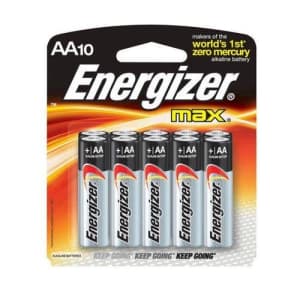 Energizer Max AA Batteries, 1.5 volt Alkaline, Pack of Ten for $10 Energizer Max AA Batteries, 1.5 volt Alkaline, Pack of Ten for $10