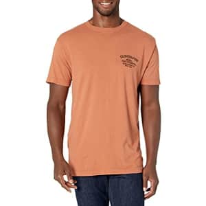 Quiksilver Men's Far Out Dust Organic Tee Shirt, Cinnamon, Small for $13