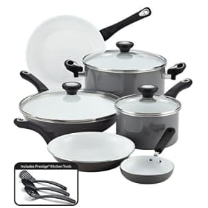 Farberware Ceramic Nonstick Cookware Pots and Pans Set, 12 Piece, Gray for $110 Farberware Ceramic Nonstick Cookware Pots and Pans Set, 12 Piece, Gray for $110