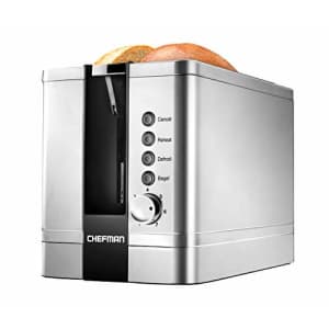 Chefman 2-Slice Pop-Up Stainless Steel Toaster w/ 7 Shade Settings, Extra Wide Slots for Toasting for $30 Chefman 2-Slice Pop-Up Stainless Steel Toaster w/ 7 Shade Settings, Extra Wide Slots for Toasting for $30