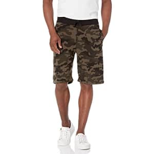 Southpole Men's Camo Fleece Shorts, Woodland, Small for $14