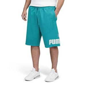 PUMA Men's Tall Size Essentials Big Logo Fleece 10" Shorts, Deep Aqua, X-Large for $15