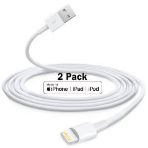 Cabepow 6-Ft. MFi Certified Lightning Cable 2-Pack for $7 Cabepow 6-Ft. MFi Certified Lightning Cable 2-Pack for $7