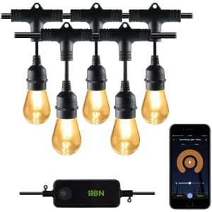 HBN Smart 48-Ft. LED Patio String Lights for $33 HBN Smart 48-Ft. LED Patio String Lights for $33