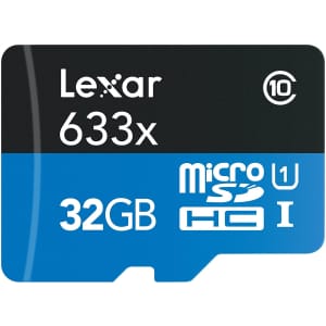 Lexar 633x 32GB UHS-1 microSD Card w/ Adapter for $9