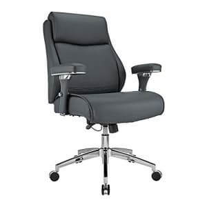 Realspace Modern Comfort Keera Bonded Leather Mid-Back Manager's Chair, Gray/Chrome for $180