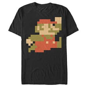 Nintendo Men's Big Little M T-Shirt, Black, Small for $13