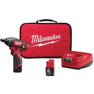 Milwaukee M12 12V Cordless 1/4" Hex Screwdriver Kit w/ 2 Batteries for $79 in cart