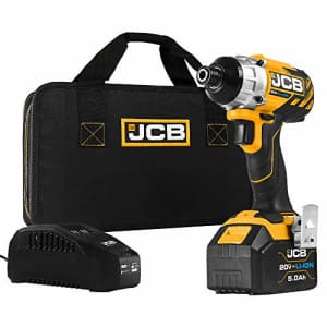 JCB Tools - JCB 20V Cordless Brushless Impact Driver Power Tool - 5.0Ah Battery, Charger, Zip Case for $62 JCB Tools - JCB 20V Cordless Brushless Impact Driver Power Tool - 5.0Ah Battery, Charger, Zip Case for $62