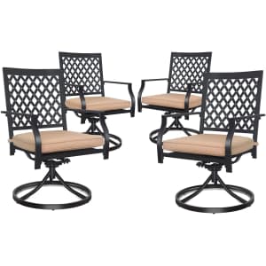 Coidak 4-Piece Outdoor Swivel Dining Chair Set for $166 Coidak 4-Piece Outdoor Swivel Dining Chair Set for $166