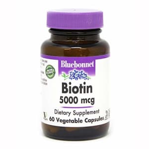 Bluebonnet Nutrition Biotin 5000 Mcg Vegetable Capsules, Biotin is a B Vitamin That Helps Make for $10