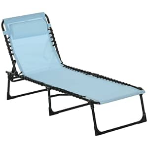 Outsunny Outdoor Folding Chaise Lounge Chair, Portable Lightweight Reclining Garden Sun Lounger for $80 Outsunny Outdoor Folding Chaise Lounge Chair, Portable Lightweight Reclining Garden Sun Lounger for $80