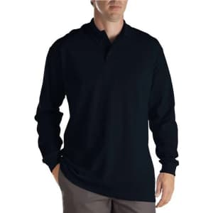 Dickies Men's Long Sleeve Pique Polo for $10