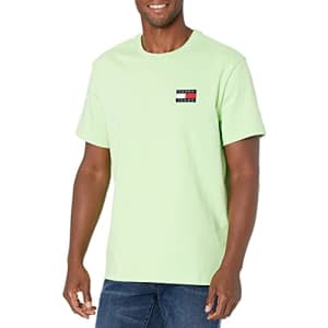 Tommy Hilfiger Men's Tommy Jeans Short Sleeve Logo T Shirt, Faded Green, XS for $27