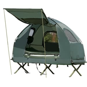1-Person Compact Portable Pop-Up Tent Air Mattress and Sleeping Bag for $153 1-Person Compact Portable Pop-Up Tent Air Mattress and Sleeping Bag for $153