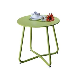 Grand Patio Steel Patio Side Table, Weather Resistant Outdoor Round End Table, Lime Green for $42