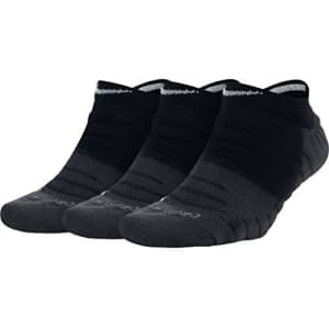 Nike Dry Cushion No-Show Training Socks (3 Pair) (Medium, Black) for $18