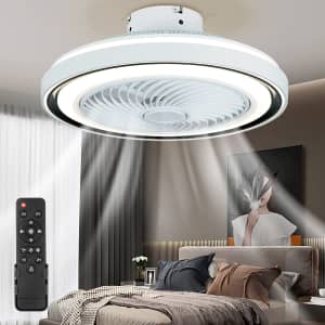 Hnwzd 20" Bladeless Ceiling Fan with LED Lights for $90