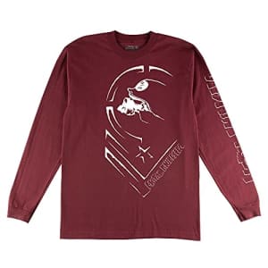 Metal Mulisha Men's Barrier Long-Sleeve T-Shirt, Burgundy, Medium for $22