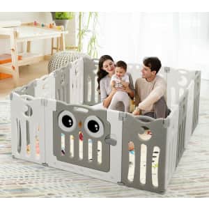 Costway 14-Panel Kids' Foldable Play Yard with Locking Door for $99 Costway 14-Panel Kids' Foldable Play Yard with Locking Door for $99