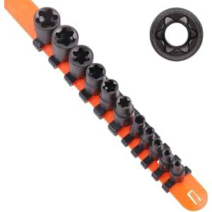 Horusdy 11-Piece E-Torx Star Socket Set w/ Storage Rail for $11
