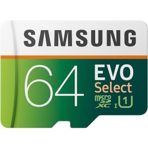 Samsung EVO Select 64GB microSDXC UHD Memory Card with Adapter for $11 Samsung EVO Select 64GB microSDXC UHD Memory Card with Adapter for $11