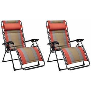 Amazon Basics Padded Zero Gravity Patio Chair - Red, 2-Pack for $175 Amazon Basics Padded Zero Gravity Patio Chair - Red, 2-Pack for $175