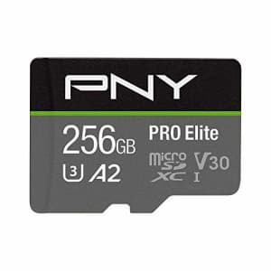 PNY 256GB PRO Elite Class 10 U3 V30 microSDXC Flash Memory Card - 100MB/s, Class 10, U3, V30, A2, for $39
