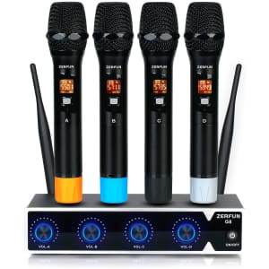 Zerfun 4-Channel Wireless Microphone System for $160