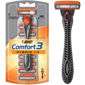 Bic Comfort 3 Hybrid Men's 3-Blade Disposable Razor with 6 Cartridges for $5 Bic Comfort 3 Hybrid Men's 3-Blade Disposable Razor with 6 Cartridges for $5