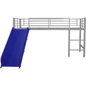 DHP Junior Twin Metal Loft Bed with Slide for $155