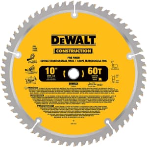 DeWalt 10" 5/8" Carbide Circular Saw Blade for $20